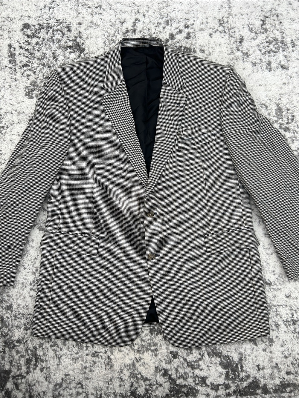 Jos. A. Bank Black & White Houndstooth Two-Button Blazer